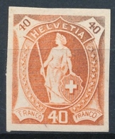 40 Rappen Stehende Helvetia - Pariser Neudruck - Unused Stamps