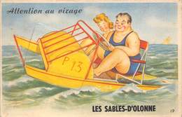 85-SABLES-D'OLONNE-ATTENTION AU VIRAGE - CARTE A SYTEME - Sables D'Olonne