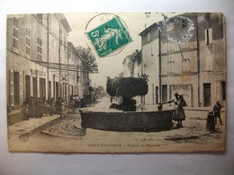 Carte Postale Saint Zacharie (83) ) Avenue De Marseille ( Petit Format Noir Et Blanc Oblitérée 1914 Timbre 5 Centimes ) - Saint-Zacharie