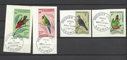 Nouvelle Calédonie N° 330 Et 331 & PA N° 88 Et 89  Série Complète Oiseaux Oblitérés 1er Jour Nouméa 10/10/1966 TB  - Gebruikt