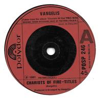 SP 45 RPM (7")   Vangelis  "  Chariots Of Fire-Titles  "  Angleterre - Instrumental