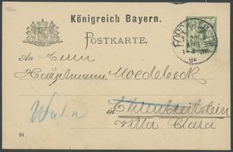 1894, 5 Pf. Ganzsachenkarte Mit K1 FORCHHEIM An Den Luftfahrtpionier Hauptmann, Pracht -> Automatically Generated Transl - Other & Unclassified