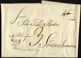 HAMBURG VORPHILA 1801, Paketbegleitbrief Nach Sondershausen, Mit Grüner 3, Pracht - Sonstige & Ohne Zuordnung