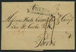 HAMBURG VORPHILA 1812, PRUSSE P. HAMBOURG, L2 Auf Brief Von Berlin Nach Paris, Rückseitig Großer Roter Datumsstempel, Pr - Precursores
