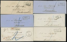 BONN, R2, Auf 5 Briefen (1860/1), Taxiert 1 Sgr. Sowie K1 Auf Paketbegleitbrief, Alle An Die Selbe Adresse Nach Andernac - Sonstige & Ohne Zuordnung