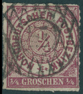 SACHSEN NDP 1 O, 127 (RODA) Auf 1/4 Gr. Braunviolett, Feinst - Saxe