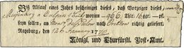 SCHLESWIG-HOLSTEIN RATZEBURG, Ortsdruck Auf Einlieferungsschein: Biß Ablauf Eines Jahres... (1770), Pracht, R! - Prephilately