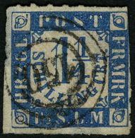 SCHLESWIG-HOLSTEIN 7 O, 150 (RATZEBURG) Auf 11/4 S. Mittelblau/weißrosa, Marke Fehlerhaft - Schleswig-Holstein