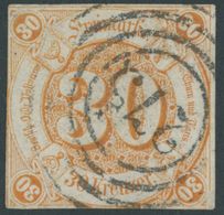 1859, 30 Kr. Orange, Nummernstempel 275, Zweiseitig Leicht Berührt Sonst Pracht, Gepr. Helbig, Mi. 320.- -> Automaticall - Autres & Non Classés