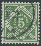 WÜRTTEMBERG 114II O, 1906, 5 Pf. Schwarzgrün Mit Plattenfehler Kerbe Rechts In Oberer Randlinie, Pracht, Gepr. Infla, Mi - Altri & Non Classificati