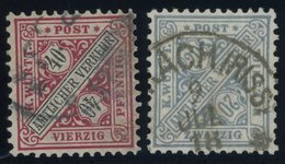 WÜRTTEMBERG 216b,231b O, 1896/1906, 40 Pf. Dunkelrosarot Und 20 Pf. Grautürkis, 2 Prachtwerte, Gepr. Klinkhammer, Mi. 70 - Other & Unclassified