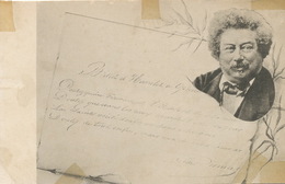 Alexandre Dumas Né à Villers Cotterets.  Traces Papier Transparent Dans Les Coins - Ecrivains