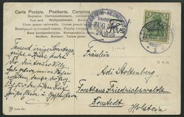 BAHNPOST DR 85 BRIEF, Hagenow-Neumünster (Zug 304) Als Ankunftsstempel Auf Ansichtskarte Mit 5 Pf Germania Von 1905, Fei - Machines à Affranchir (EMA)