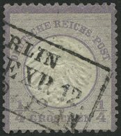 Dt. Reich 1 O, 1872, 1/4 Gr. Grauviolett, Pracht, Mi. 120.- - Oblitérés