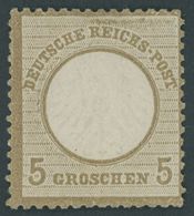 Dt. Reich 6 (*), 1872, 5 Gr. Ockerbraun, Ohne Gummi, Leichte Papieraufrauhung Sonst Farbfrisch Pracht, Fotobefund Krug,  - Usados