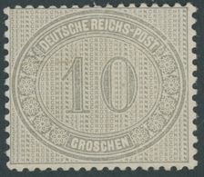 Dt. Reich 12 *, 1872, 10 Gr. Hellgraubraun, Falzrest, Kabinett, Fotobefund Sommer, Mi. (75.-) - Gebraucht