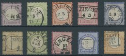 Dt. Reich O , 10 Werte Kleiner Brustschild (Mi.Nr. 1-7,9/10,14), Feinst/Pracht, Mi. 650.- - Used Stamps