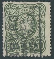 1877, 50 Pfe. Dunkelolivgrün, Oben Zahnmängel, Gepr. Wiegand, Mi. 200.- -> Automatically Generated Translation: 1877, 50 - Sonstige & Ohne Zuordnung