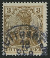Dt. Reich 69b O, 1904, 3 Pf. Braunocker, Pracht, Gepr. Jäschke-L., Mi. 55.- - Altri & Non Classificati