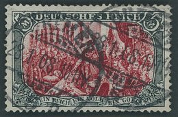 Dt. Reich 81Bb O, 1902, 5 M. Grünschwarz/dunkelkarmin, Gezähnt B, Ohne Wz., Farbfrisch, Feinst (Knitterspuren Und Kleine - Sonstige & Ohne Zuordnung