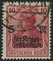 Dt. Reich 105a O, 1919, 10 Pf. Rot Kriegsgeschädigte, Pracht, Gepr. Infla, Mi. 150.- - Other & Unclassified