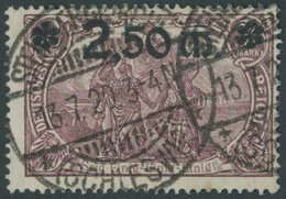 Dt. Reich 118a O, 1920, 2.50 M. Auf 2 M. Braunlila, Feinst, Kurzbefund Fleiner, Mi. 250.- - Other & Unclassified