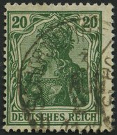 Dt. Reich 143c O, 1920, 20 Pf. Dunkelblaugrün, Pracht, Gepr. Peschl, Mi. 130.- - Autres & Non Classés