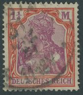 Dt. Reich 151Y O, 1920, 11/4 M. Orangerot/dunkelkarminlila, Wz. Kreuzblüten, Fotoattest Dr. Oechsner: Die Erhaltung Ist  - Sonstige & Ohne Zuordnung