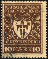 Dt. Reich 203b O, 1922, 10 M. Lilabraun Gewerbeschau, üblich Gezähnt Pracht, Gepr. Dr. Oechsner, Mi. 120.- - Other & Unclassified
