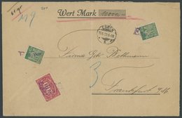 1923, 280 M. (Mi.Nr. 220 U. 2x 244) Als 10.000 RM. Wertbrieffrankatur Auf Einfachem Wertbrief Mit Päckchen-L1 ESSEN, Rüc - Other & Unclassified