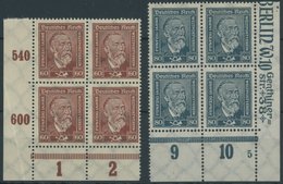 Dt. Reich 362x,363 VB **, 1924, Stephan In Unteren Eckrandviererblocks, Postfrisch, Pracht, Mi. (360.-) - Sonstige & Ohne Zuordnung