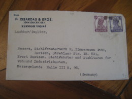 LASHKAR Gwalior Delhi 1949 To Halle Germany 2 Stamp On Cancel Cover INDIA Inde - Covers & Documents