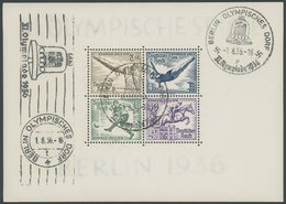 Dt. Reich Bl. 5/6 O, 1936, Blockpaar Olympische Spiele, Ersttags-Sonderstempel BERLIN OLYMPISCHES DORF Und Maschinenstem - Sonstige & Ohne Zuordnung