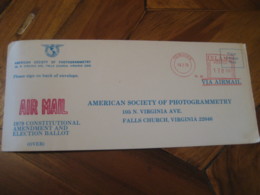 REYKJAVIK 1979 To Falls Church USA Photogrammetry Meter Mail Cancel Cover ICELAND - Covers & Documents