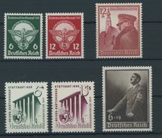 Dt. Reich 689-94 **, 1939, 6 Postfrische Prachtwerte, Mi. 72.- - Autres & Non Classés