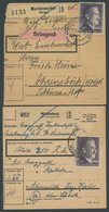 Dt. Reich 800A BRIEF, 1944, 2 M. Hitler, Gezähnt A, 4 Paketkarten Mit Verschiedenen Zusatzfrankaturen, Feinst/Pracht - Autres & Non Classés