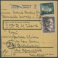 Dt. Reich 800B BRIEF, 1945, 2 M. Schwarzviolett, Gezähnt B, Mit 50 Pf. Zusatzfrankatur Auf Paketkarte Aus HAMBURG ALTONA - Other & Unclassified