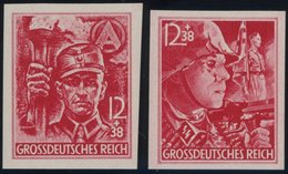 Dt. Reich 909/10U **, 1945, SA Und SS, Ungezähnt, Postfrisch Pracht, Mi. 90.- - Sonstige & Ohne Zuordnung