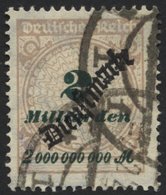 DIENSTMARKEN D 84 O, 1923, 2 Mrd. M. Mattsiena/schwarzgrün, Pracht, Gepr. Peschl, Mi. 150.- - Servizio