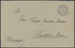 1916, Rückseitiger Violetter Briefstempel Marine - Luftschiff - Detachement (große Schrift) Auf Marinesache, Brief Knitt - Luft- Und Zeppelinpost