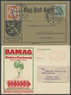 1912, 10 Pf. Flp. Am Rhein Und Main Auf Flugpostkarte Mit 5 Pf. Zusatzfrankatur, Sonderstempel Frankfurt 14.6.12, Als Re - Luft- Und Zeppelinpost