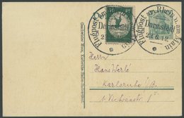 1912, 30 Pf. Flp. Am Rhein Und Main Auf 5 Pf. Ganzsachenkarte Mit Verkaufsstellen-L1 Geschwister Moos, Karlsruhe - Baden - Airmail & Zeppelin