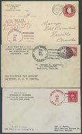 1925, Lakehurst - Hamilton - Lakehurst, Abwurf Bermuda, 3 Belege Mit Stempeln NEW YORK AIR MAIL SERVICE In Schwarz (R!)  - Airmail & Zeppelin