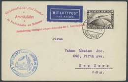 1929, Amerikafahrt, Auflieferung Friedrichshafen, Mit Privatem Zierstempel Amerikafahrt - Ab Friedrichshafen, Frankiert  - Luft- Und Zeppelinpost