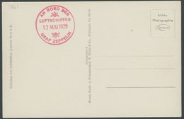 ZEPPELINPOST 26c BRIEF, 1929, Versuchte Amerikafahrt, Bordpoststempel 17. Mai 1929 Auf Leer Gestempelter Fotokarte (LZ 1 - Airmail & Zeppelin