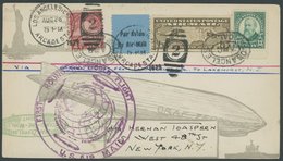 ZEPPELINPOST 29A BRIEF, 1929, Weltrundfahrt, US-Post, Los Angeles-Lakehurst, Zeppelin-Sonderkarte, Pracht - Luft- Und Zeppelinpost