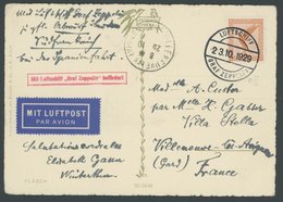 ZEPPELINPOST 44B BRIEF, 1929, Spanienfahrt, Bordpost, Mit Hinweis Zur Gefl. Abwurf über Südfrankreich, Mit Ankunftsstemp - Airmail & Zeppelin