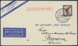 ZEPPELINPOST 44B BRIEF, 1929, Spanienfahrt, Bordpost, Brief Feinst - Airmail & Zeppelin