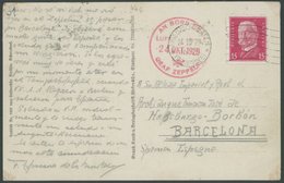 1929, Spanienfahrt, Bordpost Und Bei Sieger Unbekannter Abgabestempel Friedrichshafen, Prachtkarte -> Automatically Gene - Airmail & Zeppelin