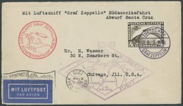 1930, Südamerikafahrt, Friedrichshafen-Praia, Versehentlich über Cuba Befördert, Weiterleitung Nach Chicago, Mit US-Sond - Airmail & Zeppelin